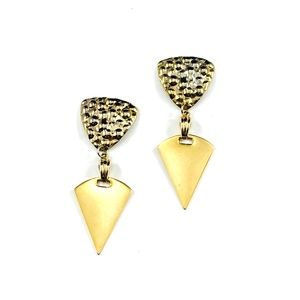 Vintage 80s 90s Gold Tone Spike Geometric Earring